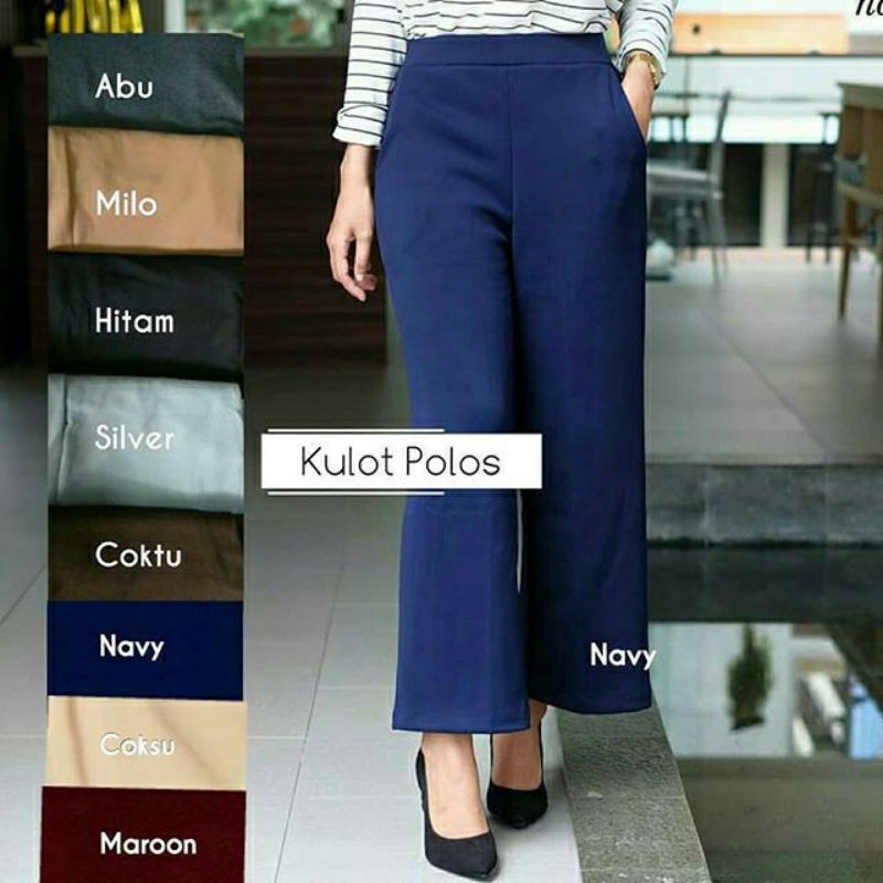 KULOT POLOS WANITA STANDAR DAN JUMBO / KULOT PANJANG WANITA / KULOT JUMBO SCUBA PREMIUM