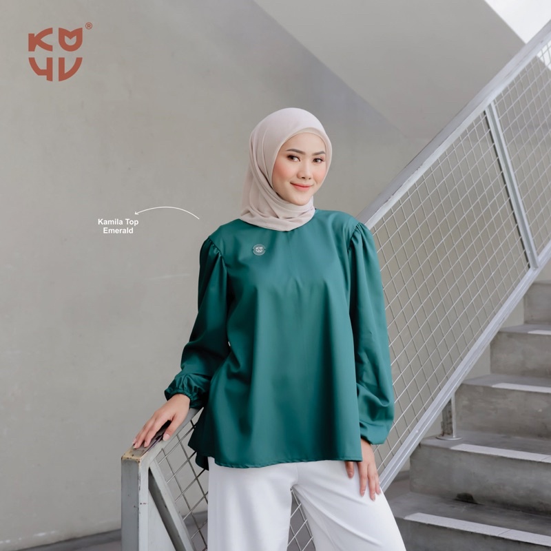 Koyu Hijab Toyobo Shiny Baju Atasan Kamila Top