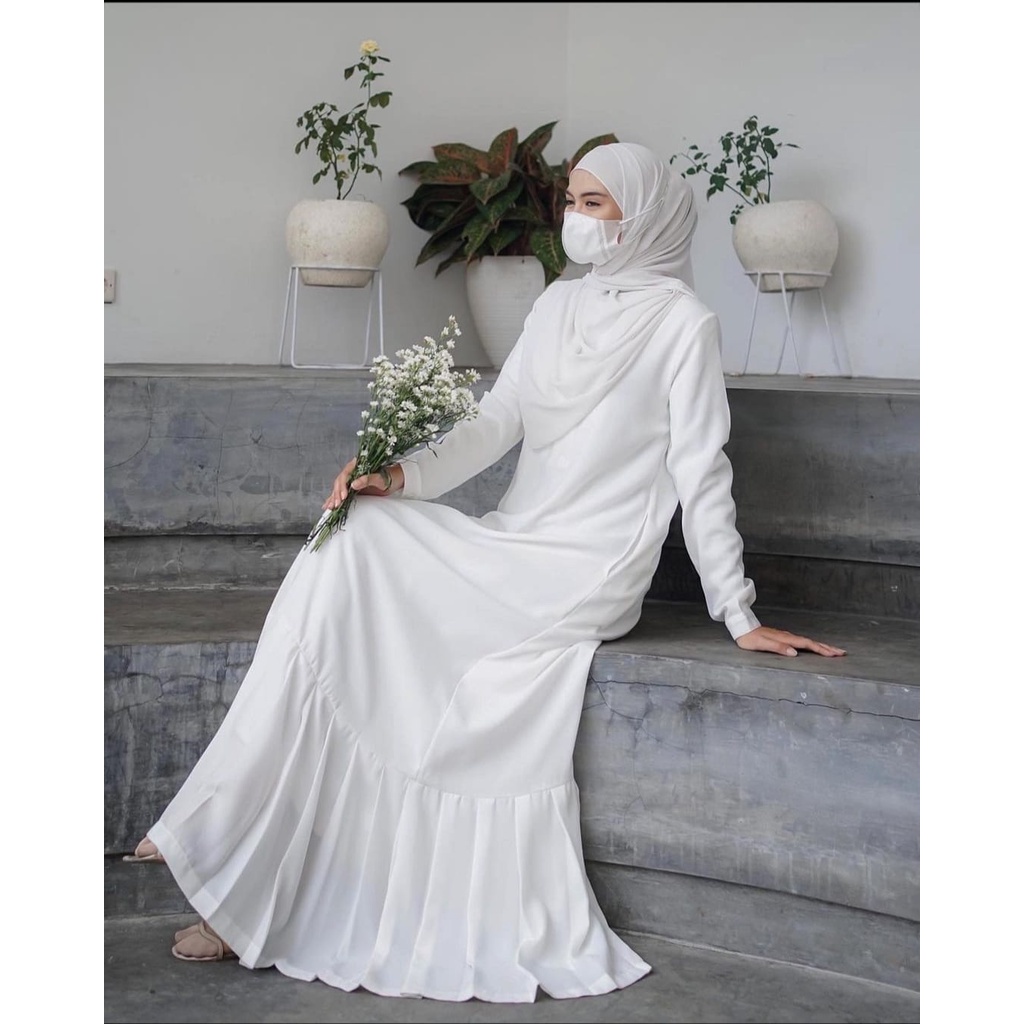 HD16:[BISA COD] [ NAGITA DRESS][GAMIS WANITA LEBARAN ORI 2023 ][GAMIS PUTIH POLOS ORI  BROKEN WHITE TERLARIS]GAMIS MODERN, ELEGANT] [DRESS PUTIH  POLOS] [GAMIS TER HITS,STYLISH ][GAMIS muslim terbaru] [BAHAN SHAKILA PREMIUM]SIZE S,M,L,XL