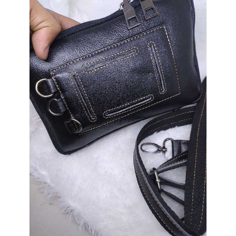 Tas slempang mini HP  kulit asli full kulit
