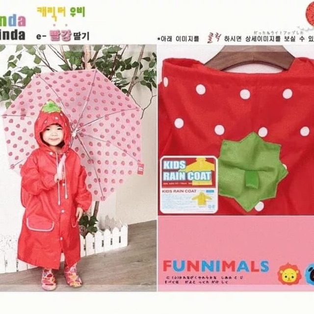 Jas hujan anak karakter kartun children raincoat