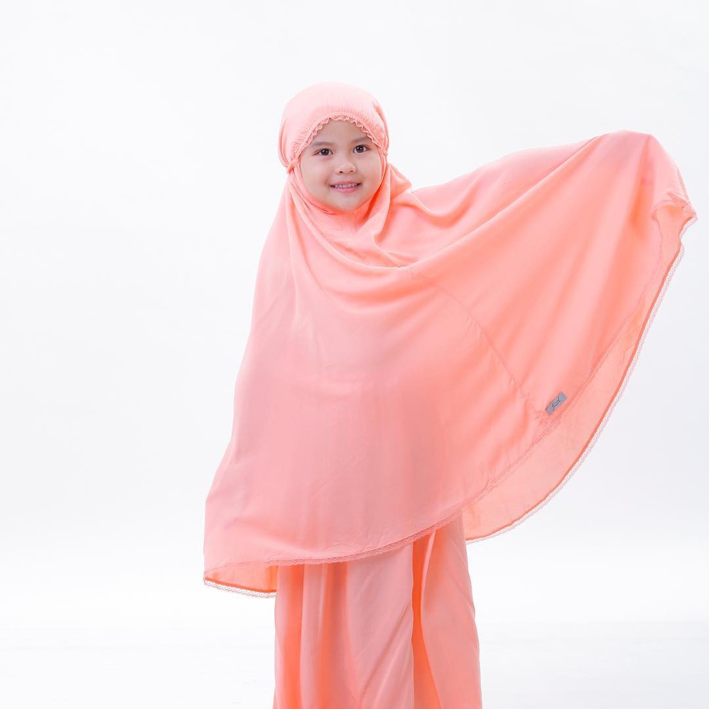 Mukena Anak Giggles Polos Size M | Mukena Katun Rayon