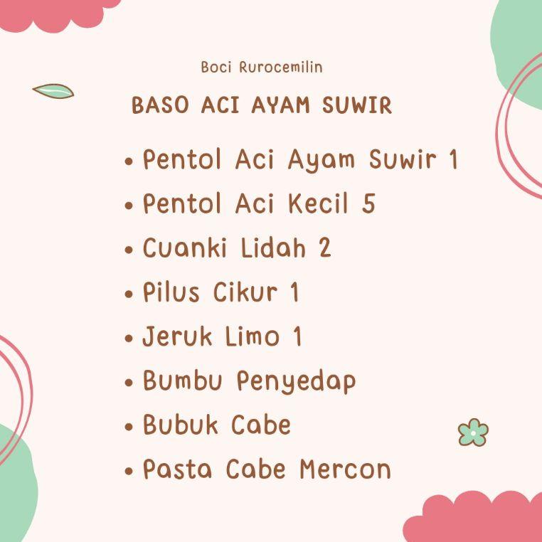 

⇞ Baso Aci Ayam Suwir [boci rurocemilins] だ