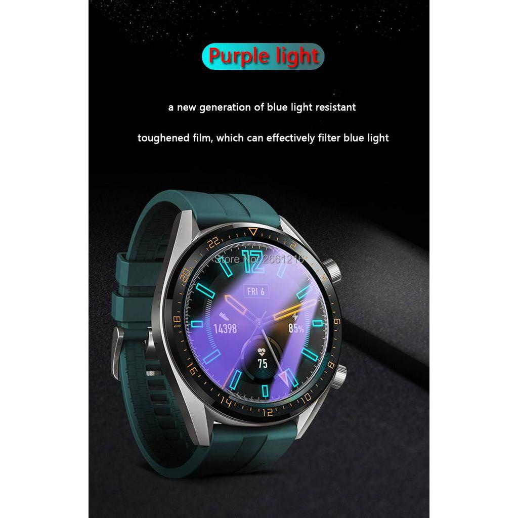 Pelindung Layar Tempered Glass 9h 2.5d Diameter 26-40mm Anti Blue Light Ungu Untuk Dw Casio Timex Fosil