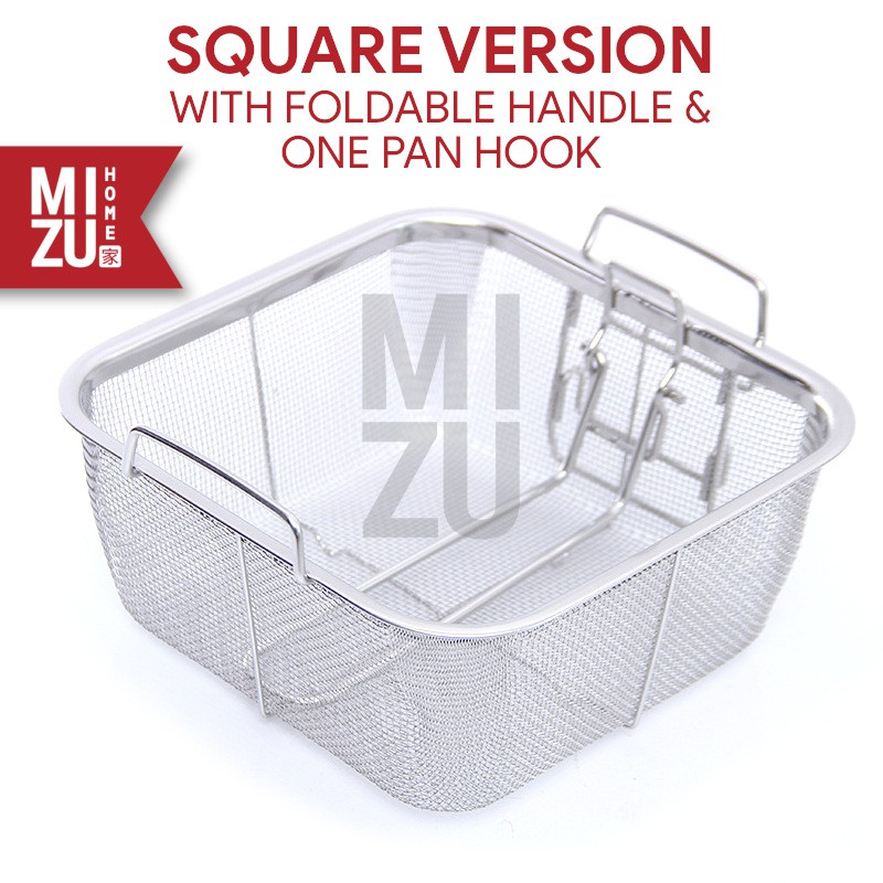 MIZU FURAIYA 20cm French Fries Deep Frier Frying Basket Keranjang Penggoreng Kentang Stainless-2