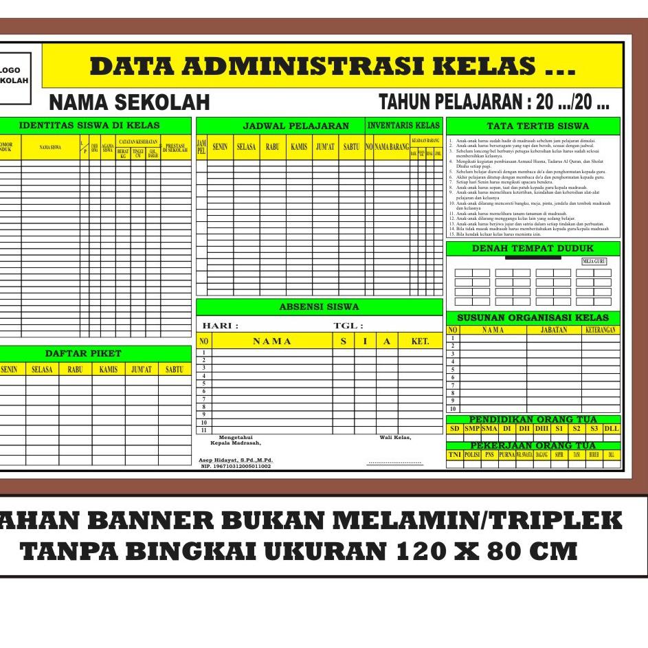 

Banyak Dipakai.. Papan Data Administrasi Kelas dan Bank Data Kelas Murah