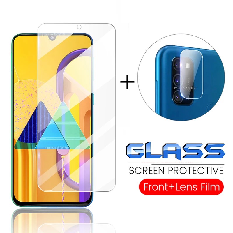 Tempered Glass Samsung A12 /A02S / M30S / M21 + Tg Anti Gores Lensa Camera PAKET 2-IN-1