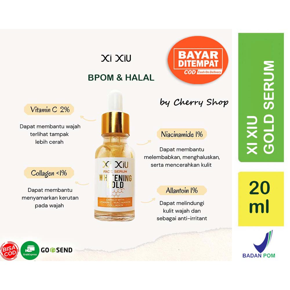 [ORI] [BPOM] XI XIU Face Serum Whitening Gold 20ML Serum Pencerah & Pemutih