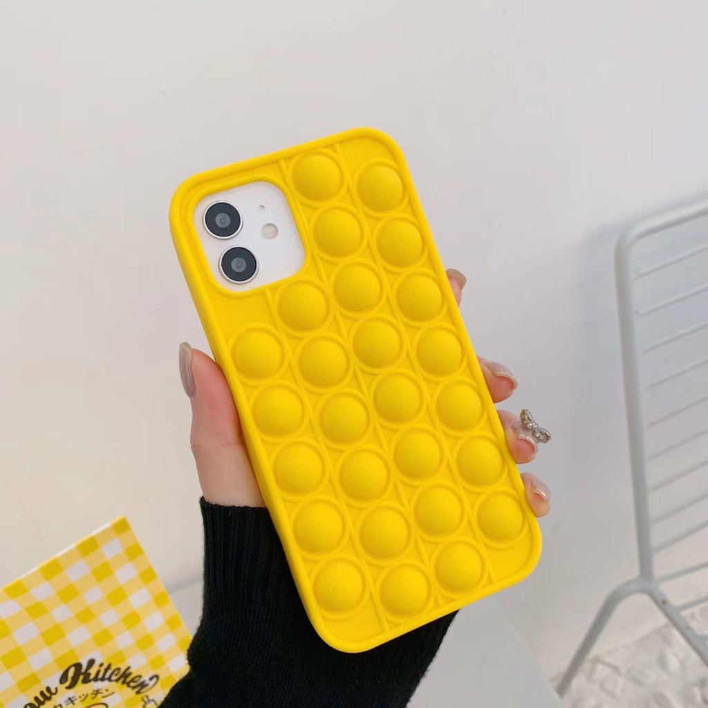 Casing Iphone 12 Pro Mini 11 Xs Max Xr 7 8 Plus Motif Pop It Push Bubble