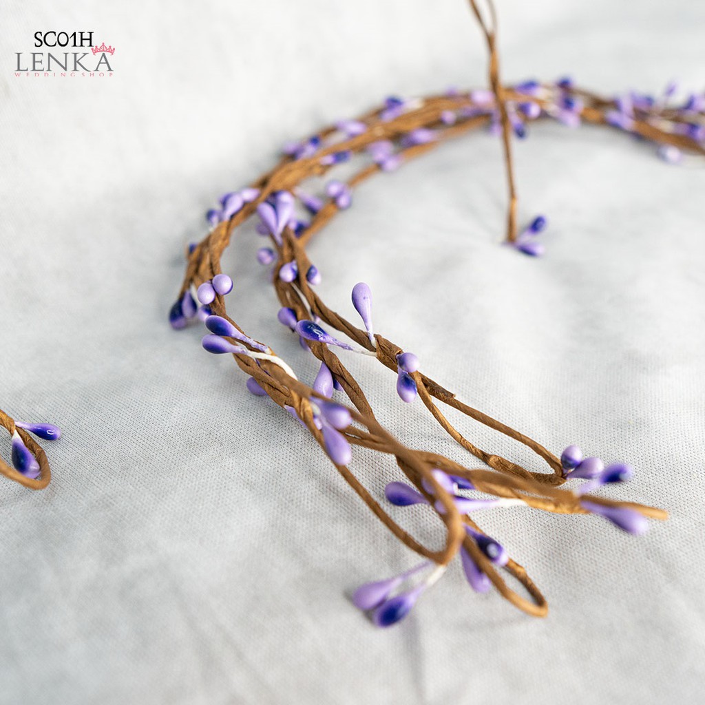 [SIAP KIRIM] PURPLE FLOWER CROWN SIMPLE AKSESORIS PESTA PERNIKAHAN SC01H