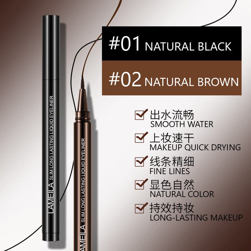 LAMEILA 842 EYELINER BLACK &amp; BROWN COLOR WATERPROOF &amp; LONG LASTING