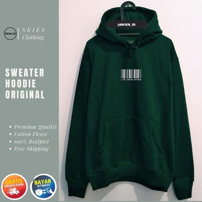 Sweater Hoodie Disto Pria Cotton Fleece Borcode Hoodie Pria Premium Full Katun Tebal Gramasi 280s