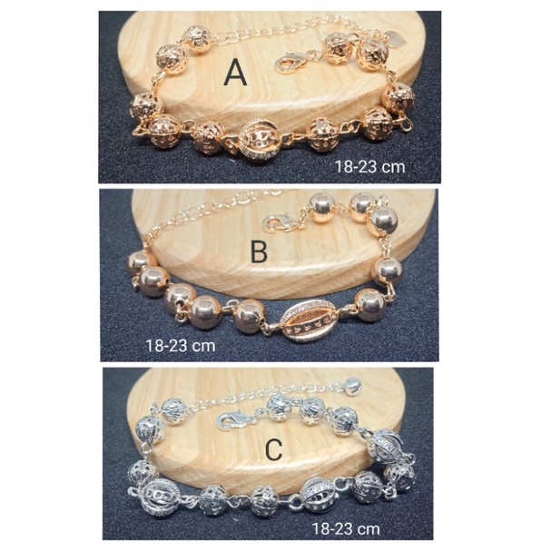 RJJ 38. Gelang xuping wanita lapis emas dgn mata zircon UK 18-23 cm