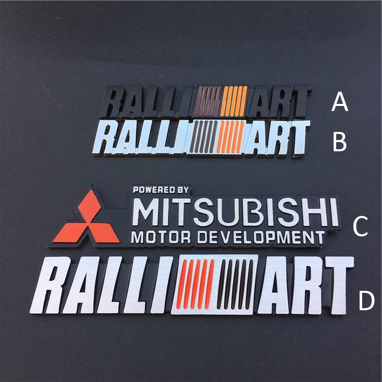 1 x Ralliart Car 3D Side Fender Rear Trunk Emblem Badge Sticker For Mitsubishi