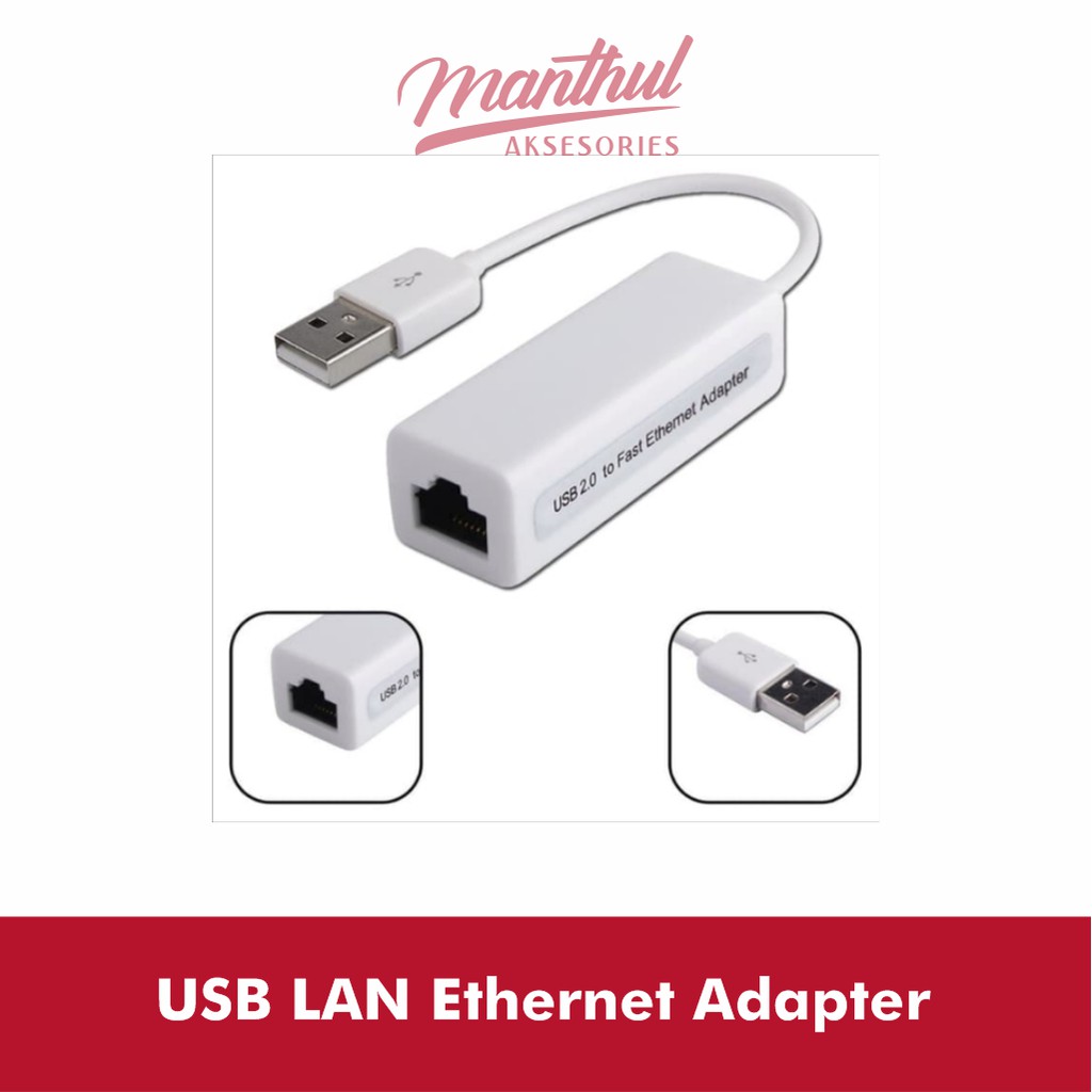 Adapter USB 2.0 Male To Ethernet LAN UTP RJ45 Female