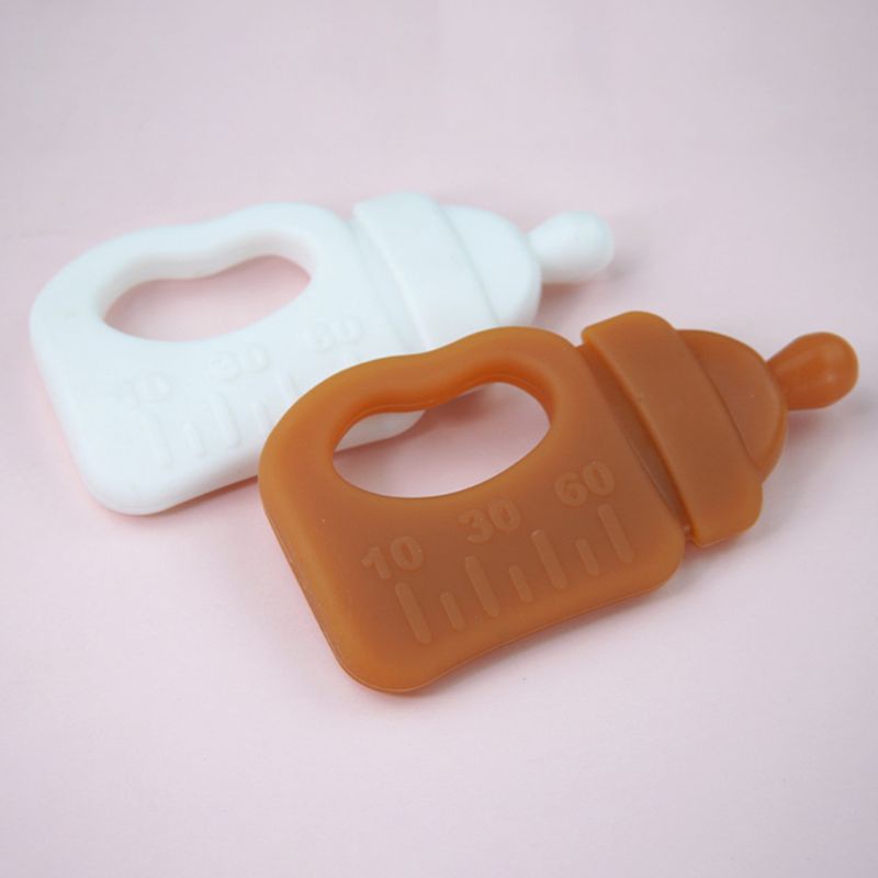 Mary Teether Bentuk Botol Susu Bahan Silikon Untuk Bayi