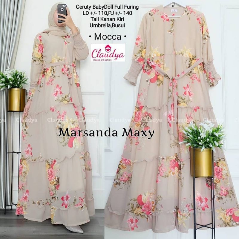 maxi marsanda maxy flower rose anjania plain dulaby tyfany syabila mewah sultan nawal plain qonita
