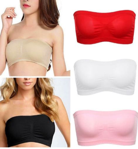 BWDO Breathable BH Bra Kemben Wanita Remaja Seamless Bernafas tanpa tali Pink Tanpa Cup
