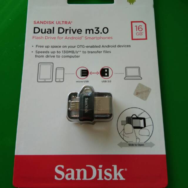 KHANZAACC FLASHDSIK Sandisk Ultra Dual OTG USB Flash Drive M3.0 16GB