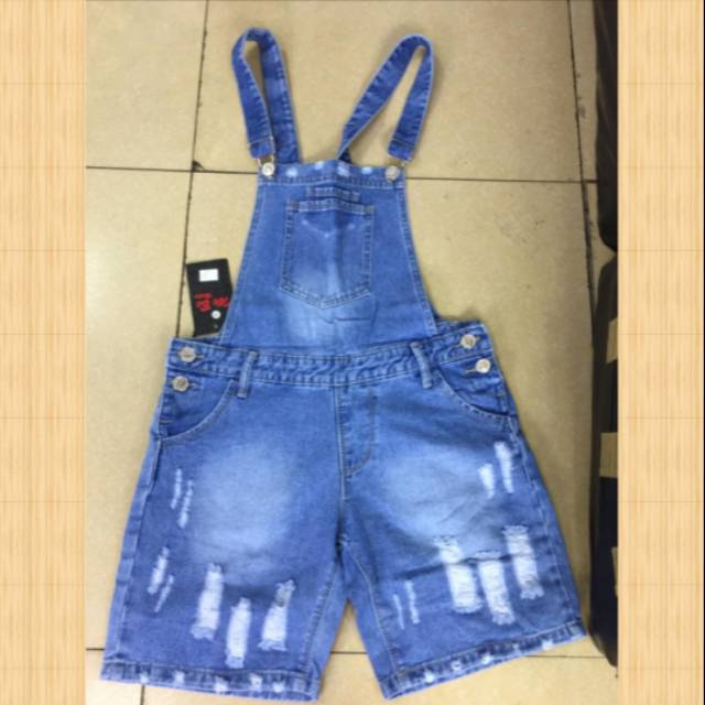 Overal celana pendek  jeans