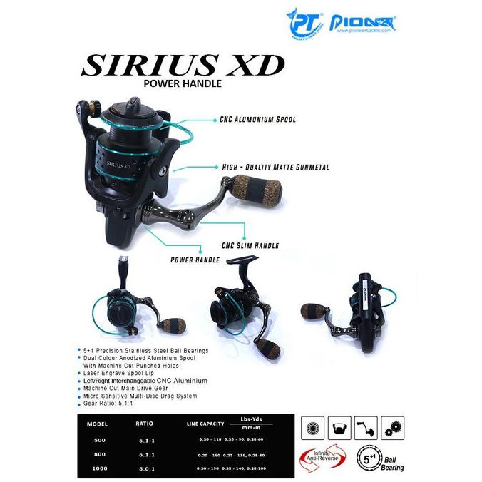 Reel Pancing Pioneer Sirius Xd Power Handle 500Xd