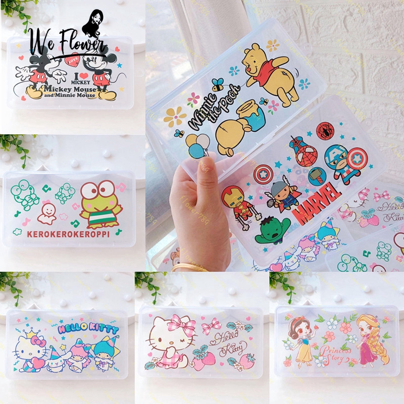 Kotak Penyimpanan Masker Desain Kartun Marvel Hello Kitty Ukuran 17.5x10 X 2.3cm