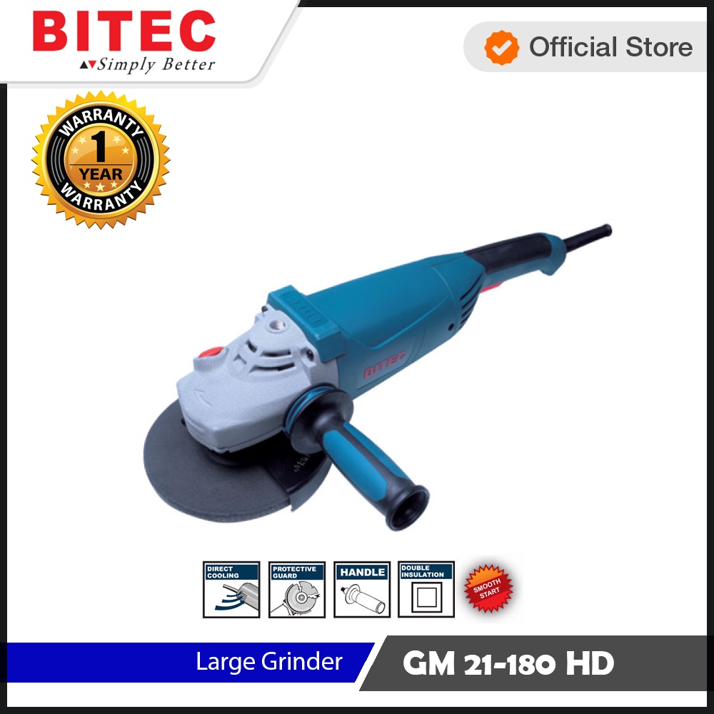 BITEC - MESIN GERINDA TANGAN BESAR / LARGE GRINDER - GM 21-180 HD - GARANSI RESMI 1 TAHUN