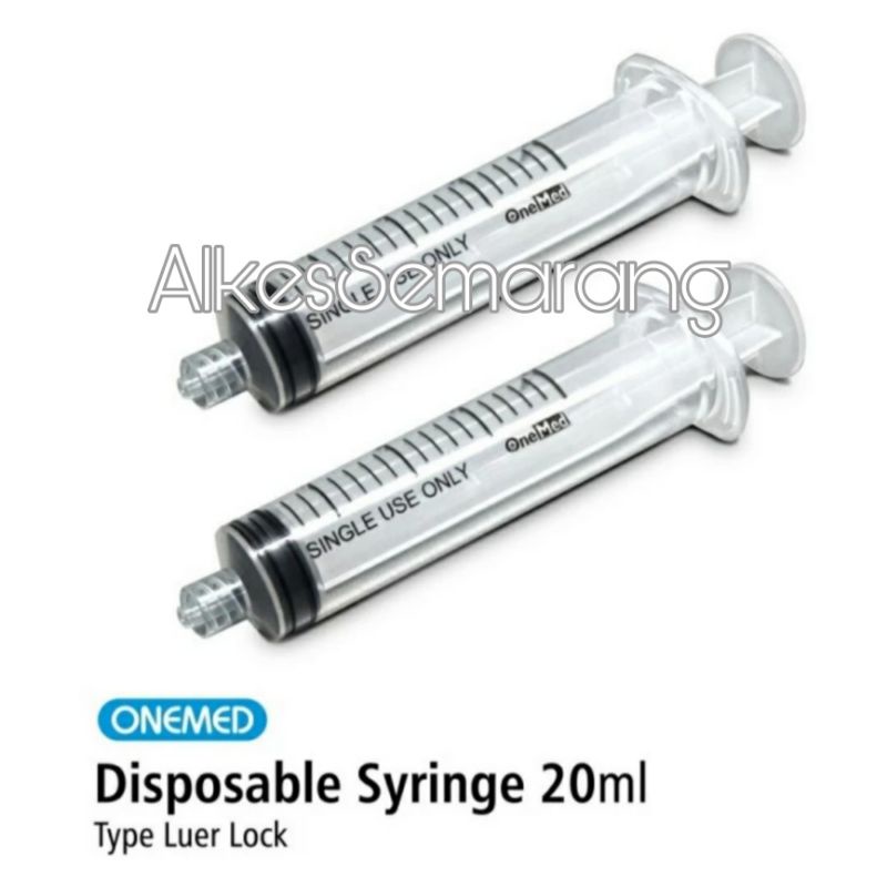 Spuit 20cc / Syringe 20cc Onemed Lubang Tengah (Luer Lock)