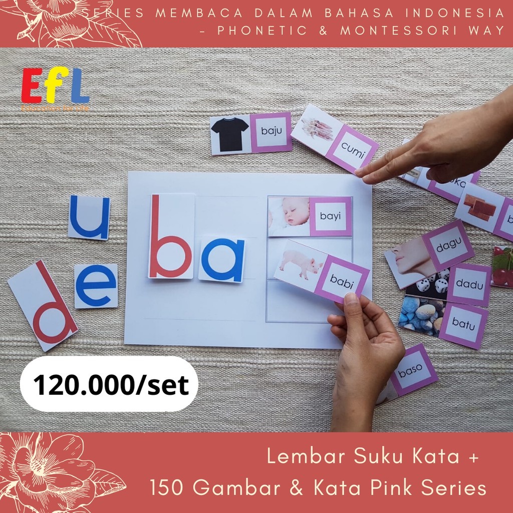 Jual Montessori Flash Card - Lembar Suku Kata + 150 Kata - EFL | Shopee ...