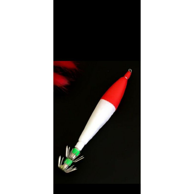 umpan pancing cumi apollo 4inci 3 mata pancing body hijau perpack isi 5 pcs