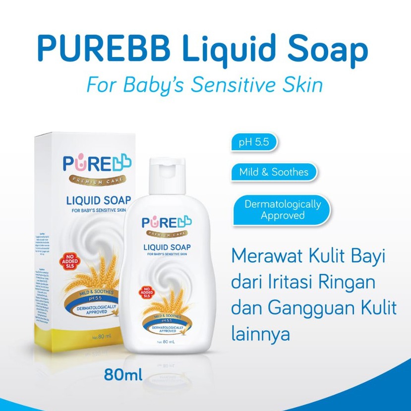 Pure Baby Liquid Soap - 80ml - Sabun Cair Bayi -Pure Baby - Babyklik