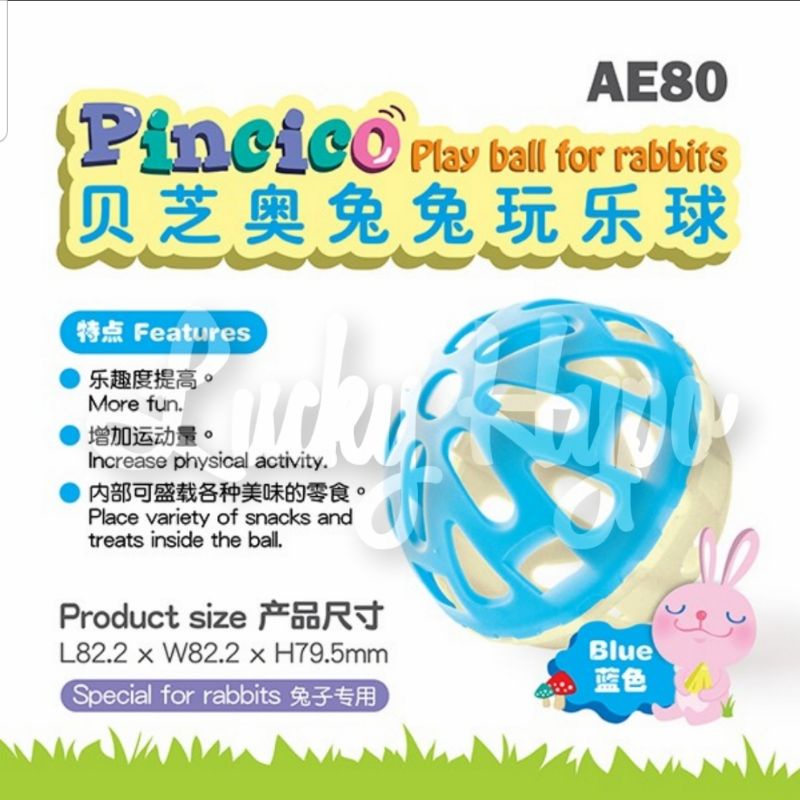 AE79 AE80 Alice PINCICO Play Ball For Rabbits - Mainan Kelinci Bola-AE80 BLUE
