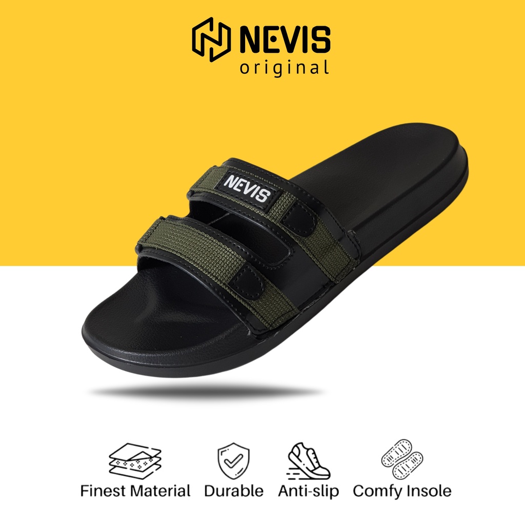 Sandal Slide Pria Nevis Nvs 60 / Sendal Slop Slip On Casual Distro Pria Original