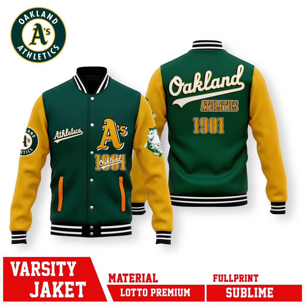 VARSITY JAKET BOMBER SERIES OAKLAND ATHLETICS MLB TEAM BASEBALL CHAMPIONS