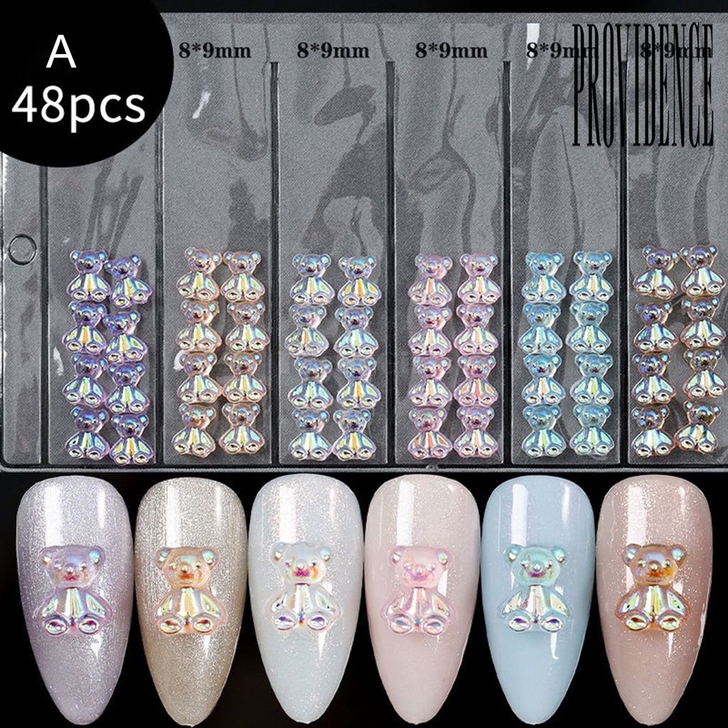 Providence 1 Kantong Hiasan Kuku Nail Art DIY Bentuk Pita Plastik Efek Visual Berkilau