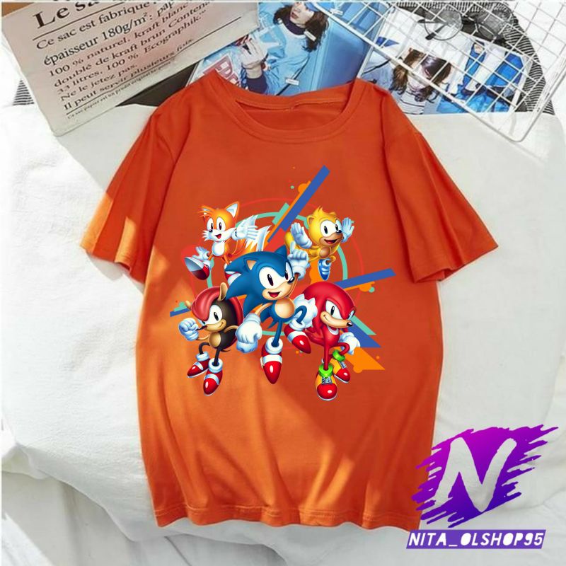 baju anak sonic kaos anak sonic adv game the movie gratis nama bahan premium