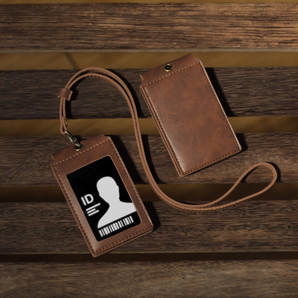 

ID Card Holder Bahan Pu Leather Premium Warna Cokelat