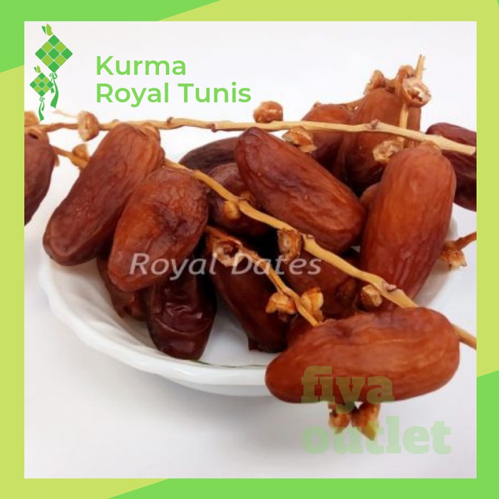 

Kurma Royal Tunis kurma dengan tangkai kemasan premium 500 gram