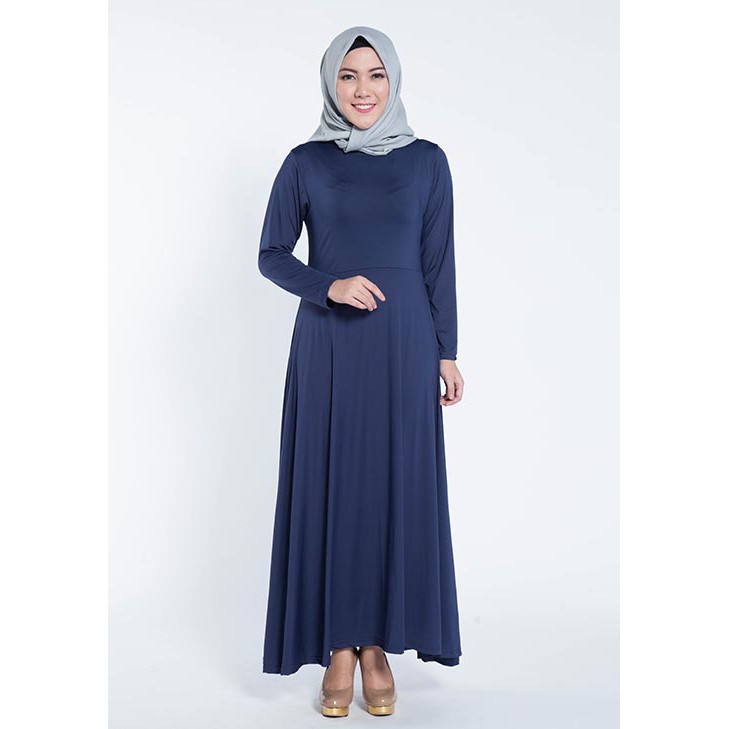 GAMIS ELZATTA AZRA NAVY / GAMIS MUSLIMAH POLOS / GAMIS ORIGINAL ELZATTA