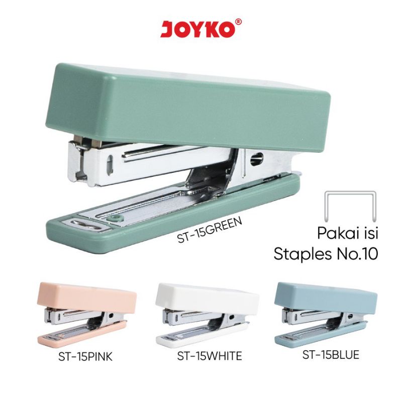 

STAPLER WARNA PASTEL JOYKO ST-15 | STAPLES MENGGUNAKAN ISI KECIL NO.10 | JEPRETAN | PENJEPIT KERTAS SEDANG SOFTCOLOR