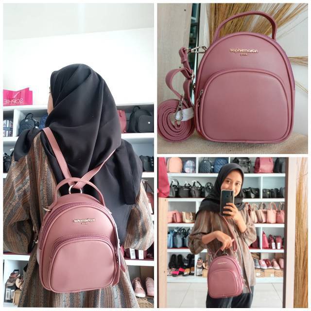 Tas Ransel Mini Wanita 2 Gaya Halinka Sophie Martin Paris Eksclusive Original Terbaru Kekinian 2025
