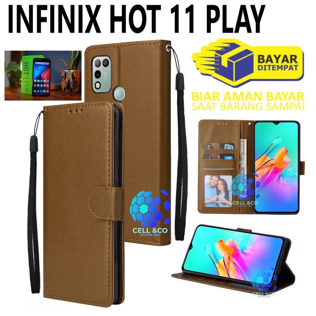 NEW INFINIX HOT 11 PLAY CASE Flip Wallet Flip case buka tutup kesing hp casing hp flip case leather wallet