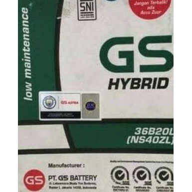 Aki mobil Brio, Mobilio, BRV, Ertiga NS40ZL GS astra hybrid aki basah