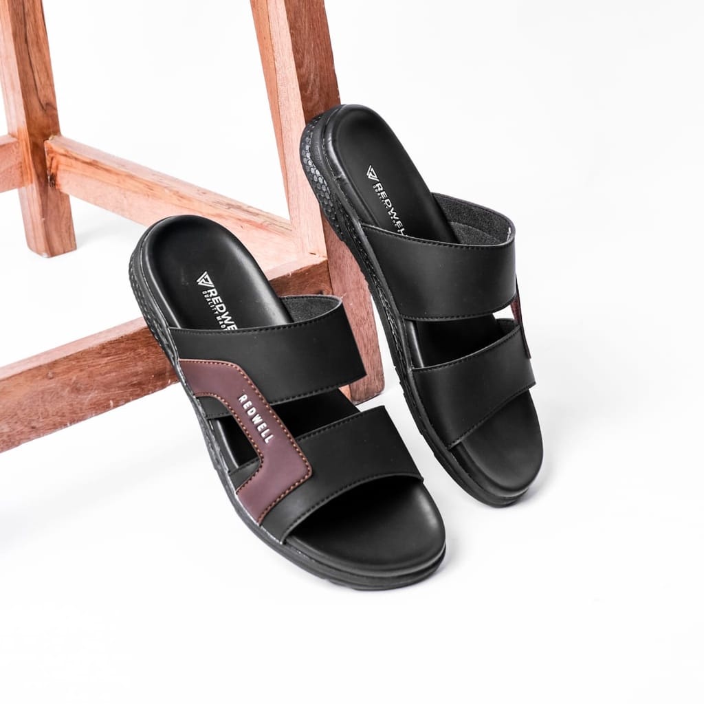 Sandal Pria Redwell Casual Semi Kulit | Redwell 001 | Redwell Slide