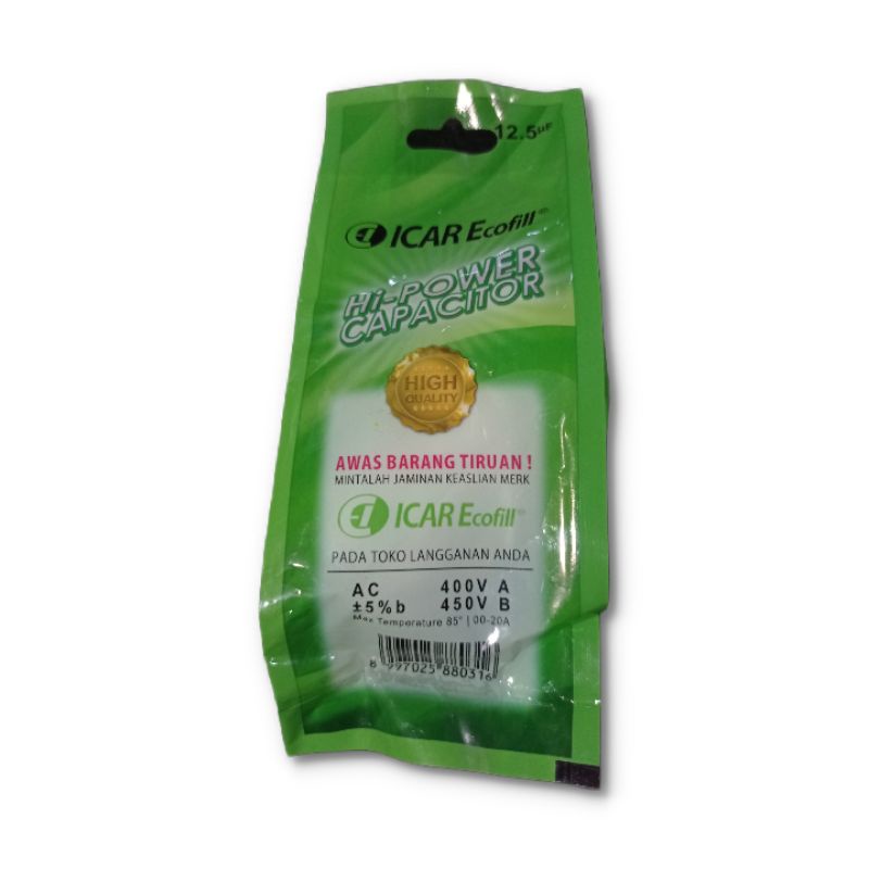 Kapasitor Elko Ecofill 12.5uf Capasitor Bulat ICAR