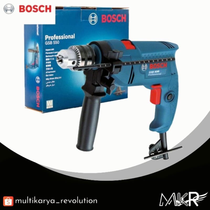 Mesin Bor Tembok Beton BOSCH GSB 550 13mm Electric Hammer Impact Drill Bor Tangan Listrik Bor