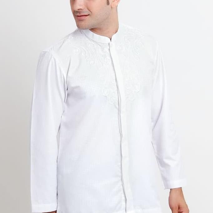 Kemeja Koko Nexko Dan Next Up Edisi Putih Lengan Panjang