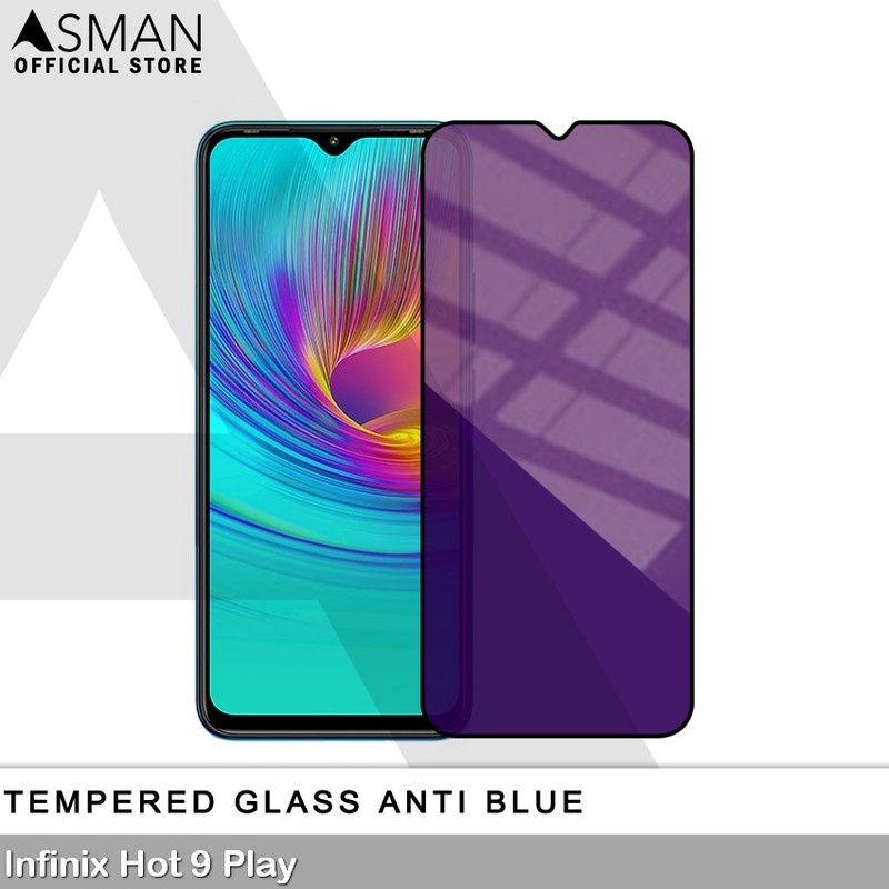 Tempered Glass Blue Light Full Lem Infinix Hot 9 Play Anti Radiasi Screen Protector