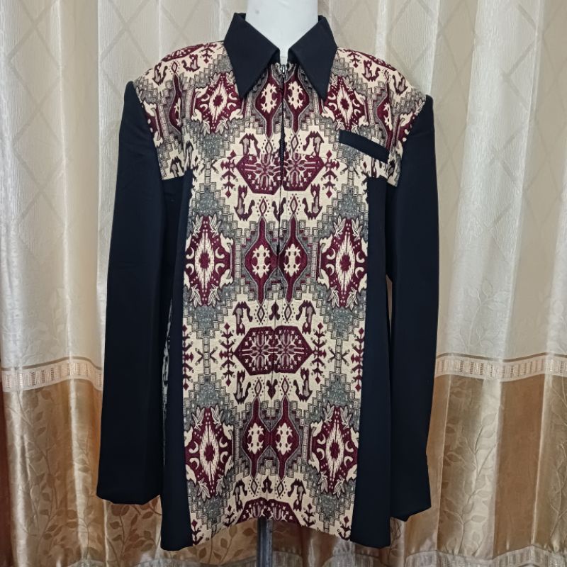 Jasket pria motif tenun batik size XL