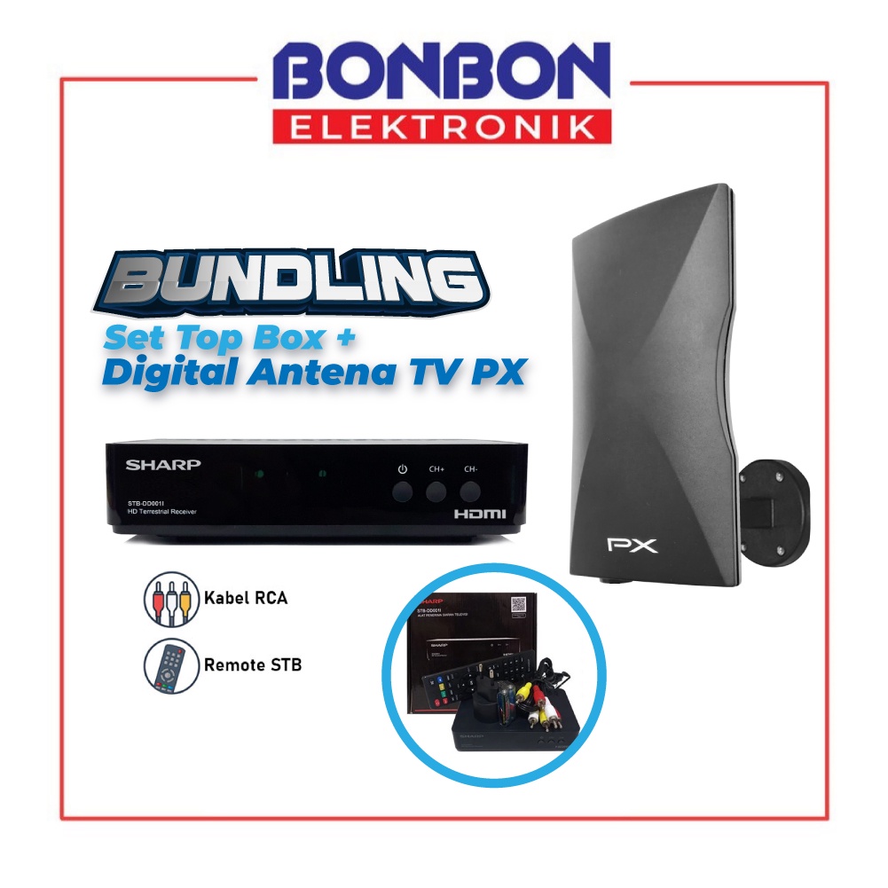 Bundling Sharp Set Top Box STB-DD001i + Antena Digital PX DA-5900B